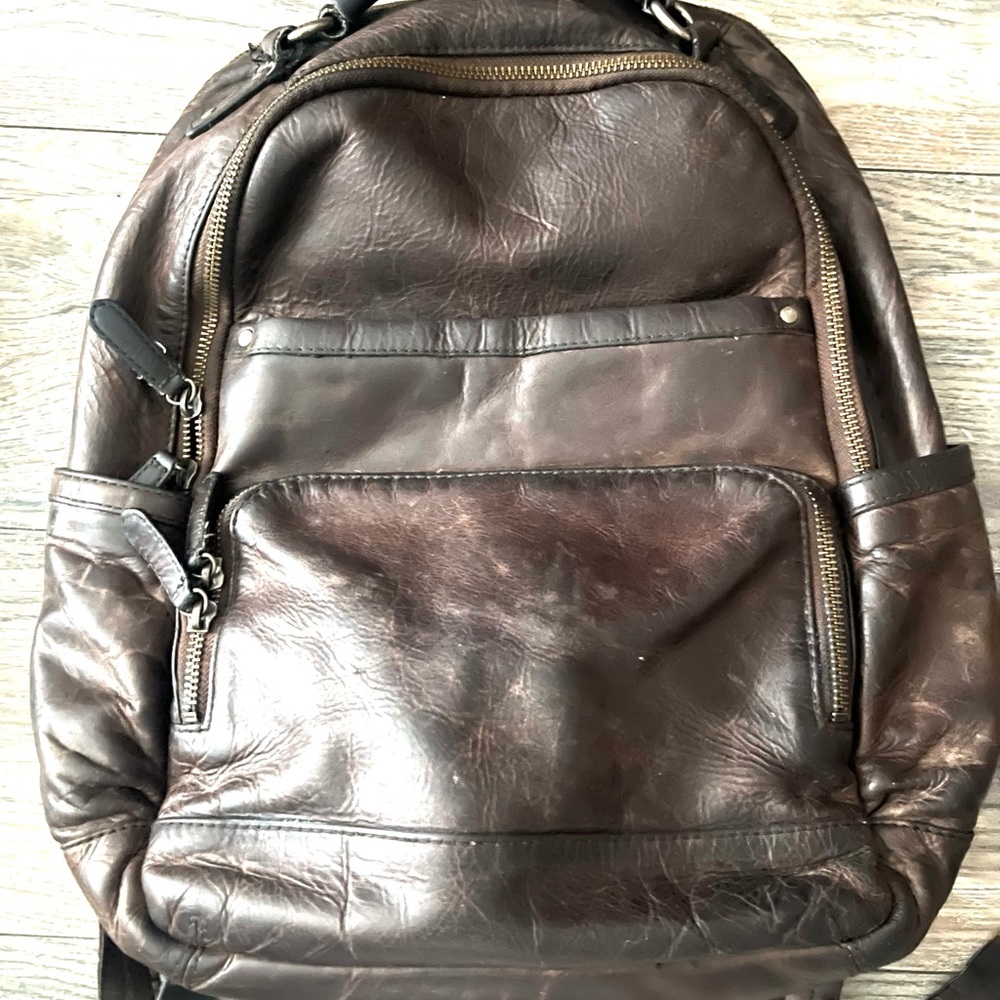 Vintage Leather Brown FRYE bookbag